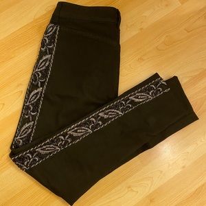 Hm slim fit embroidered black jeans